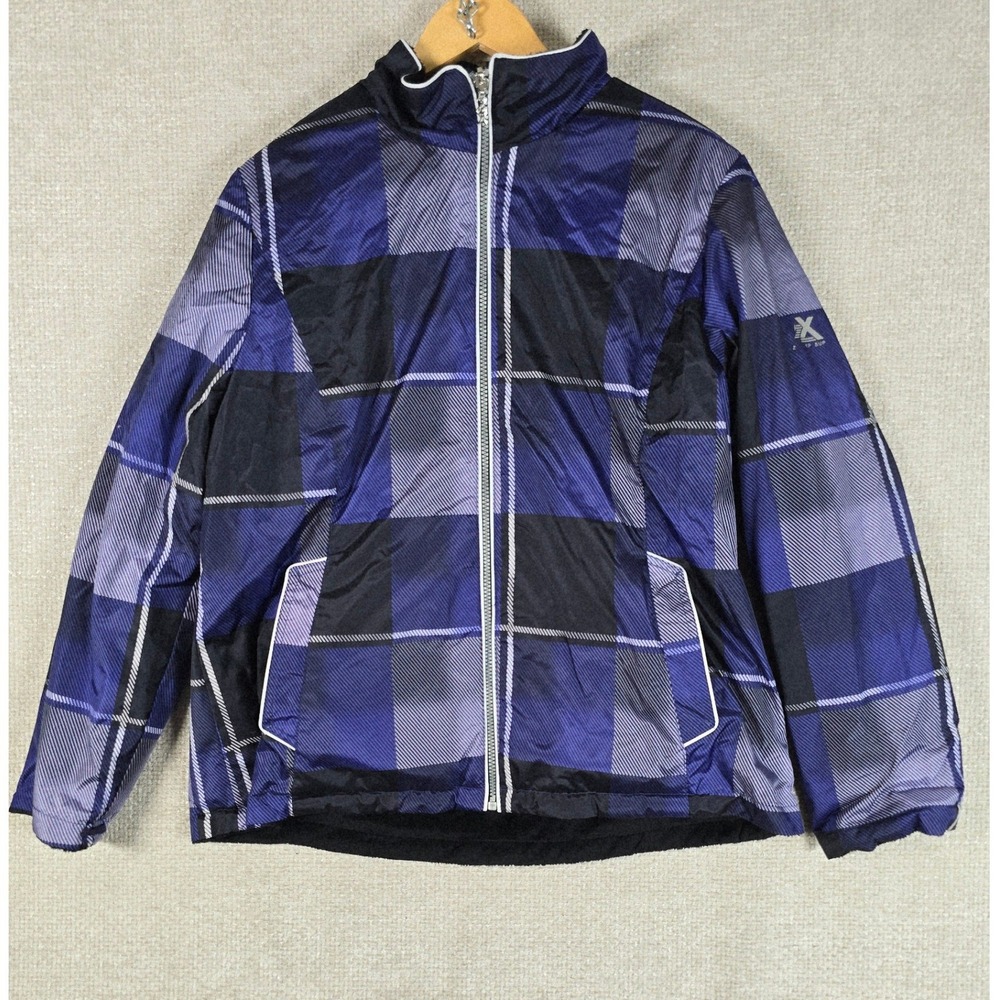 Zeroxposur Women's Xl 3-In-1 Systems Jacket Black Blue Plaid Ski Winter Coat View 3